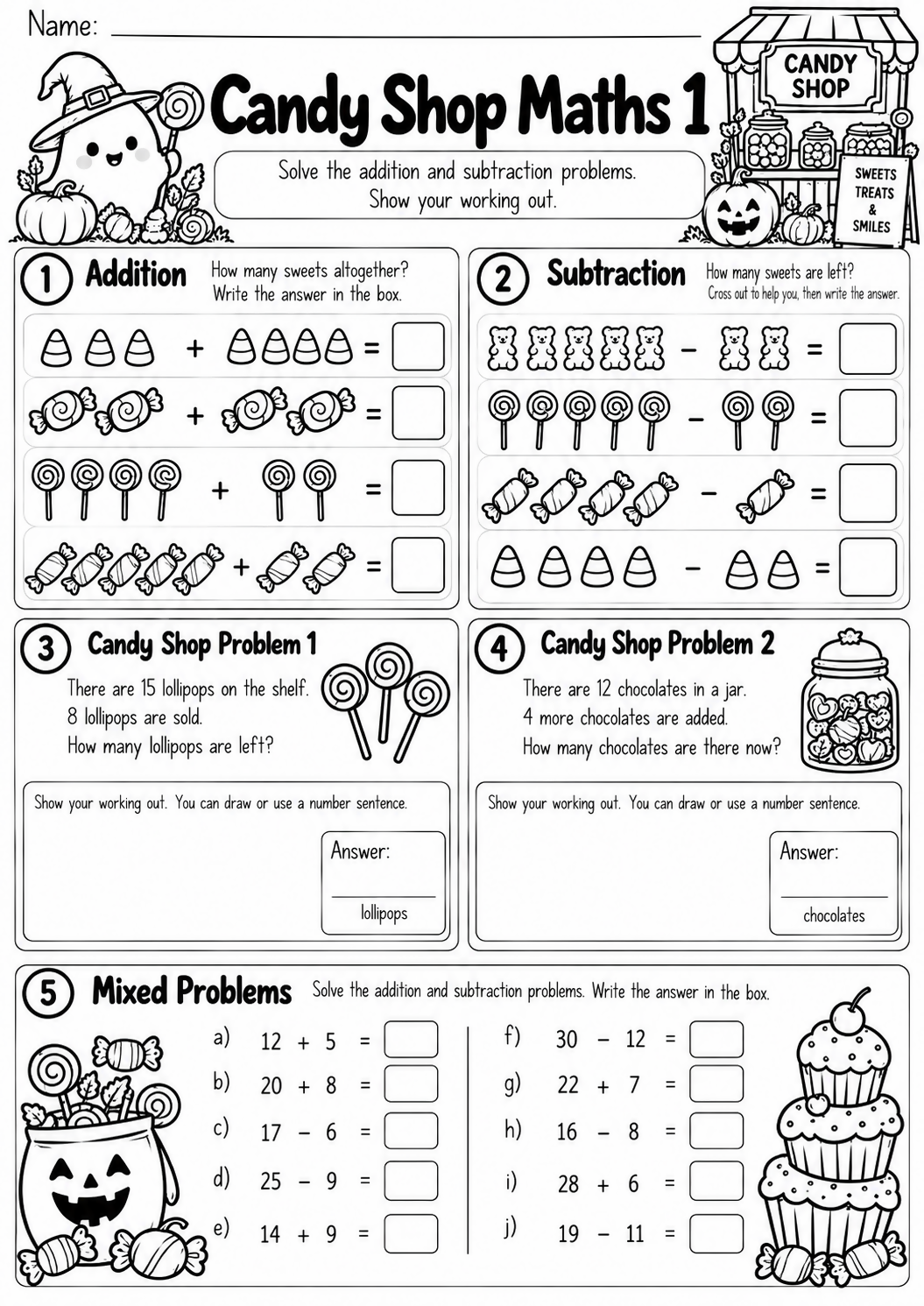 🎃 Halloween Maths Activities| K–2