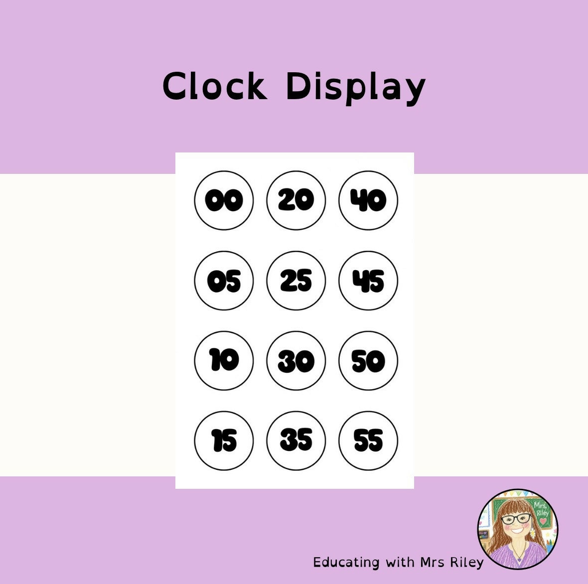 Clock Display - Black & White