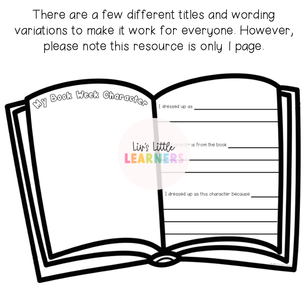 Book Week Activity | Book Character Dress Up Reflection Template | Classroom Display & Writing Activity