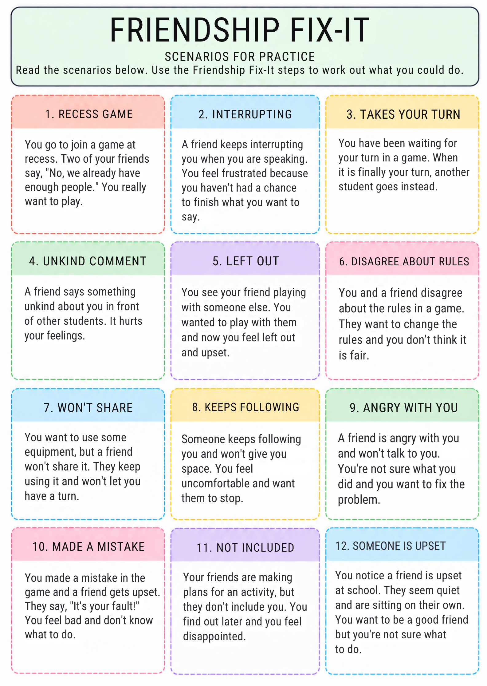 Friendship Fix-It | Social Skills Lessons & Activities for Primary Students