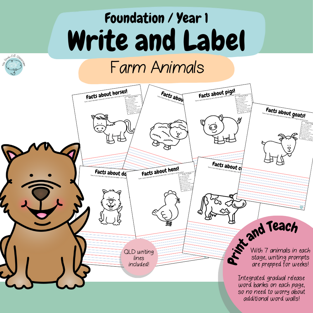 Foundation & Year 1 V9 Differentiated Information Writing - Farm Animals