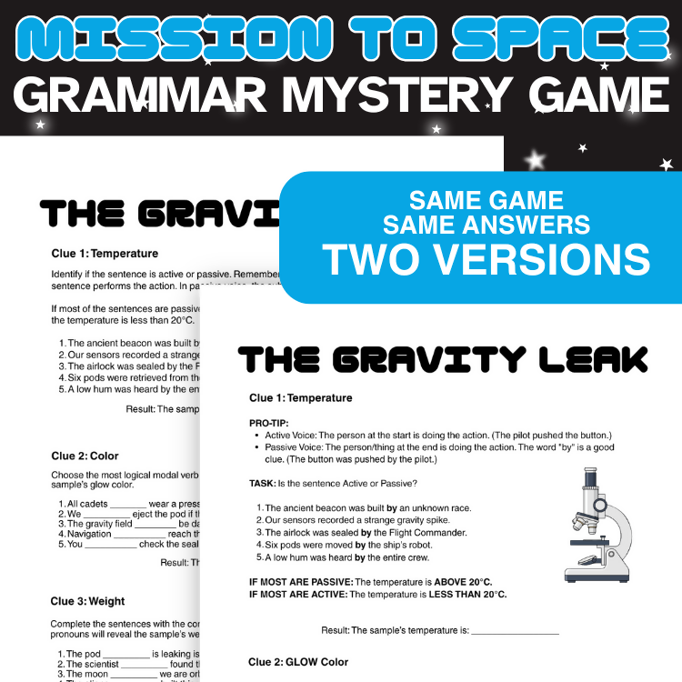 Mission to Space Grammar Mystery Game | Differentiated for Mixed Abilities | Years 5–6