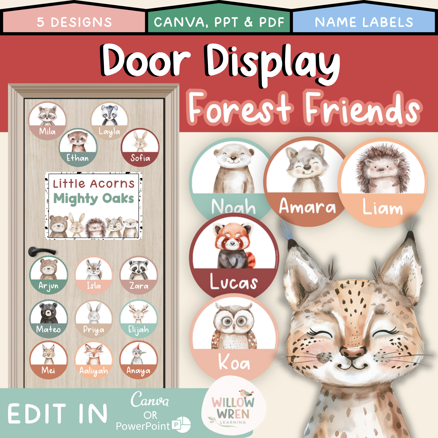 Forest Friends Door Display | Woodland Classroom Decor | Classroom Door Decor