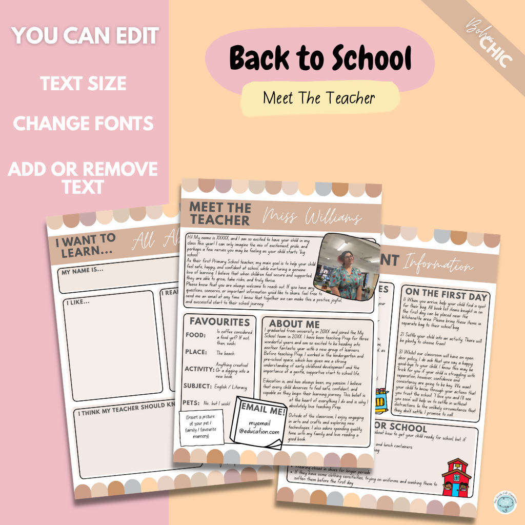 Multiple Colour Themes | Meet The Teacher - Editable Back to School Set