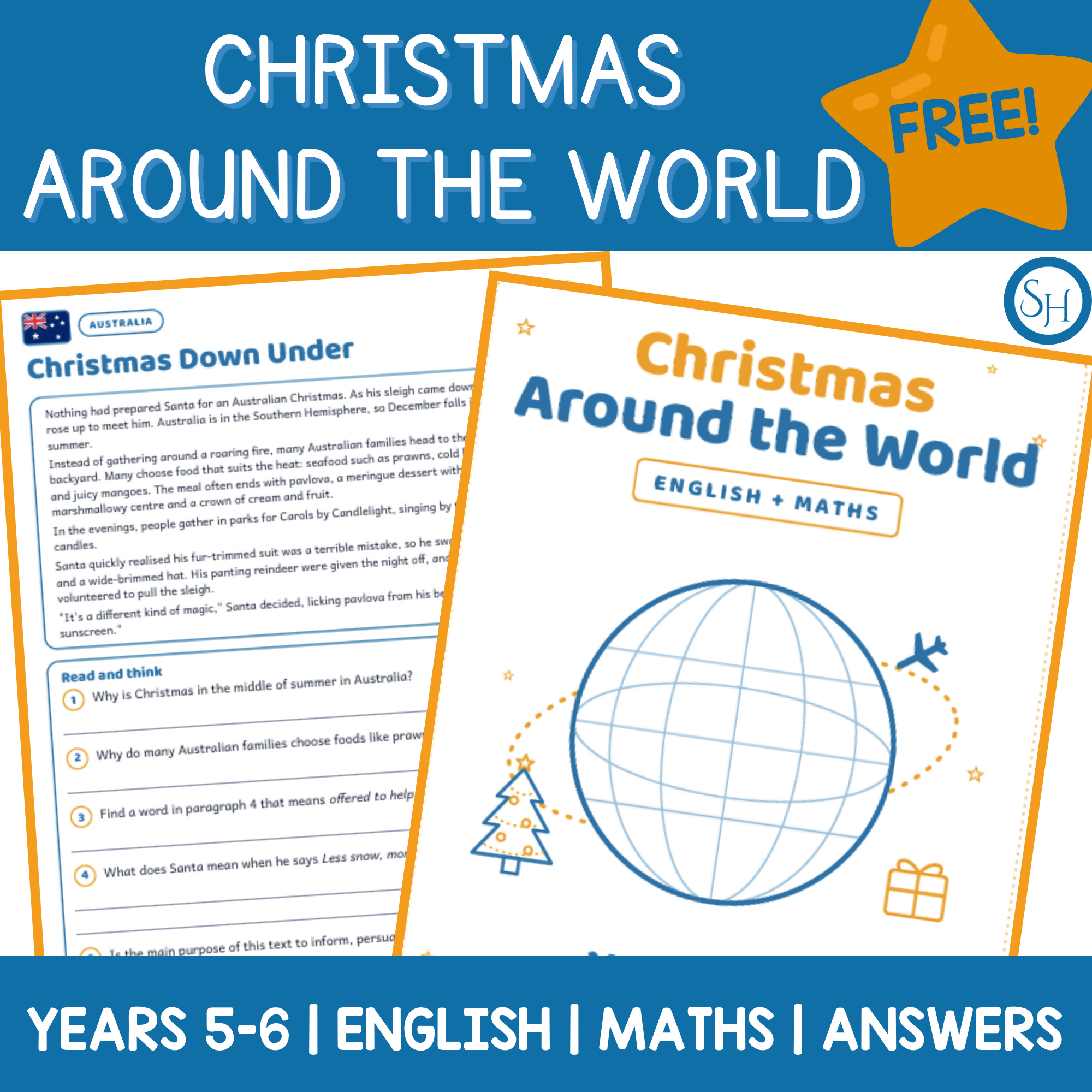 FREE Christmas Around the World Sample | Years 5–6 English and Maths