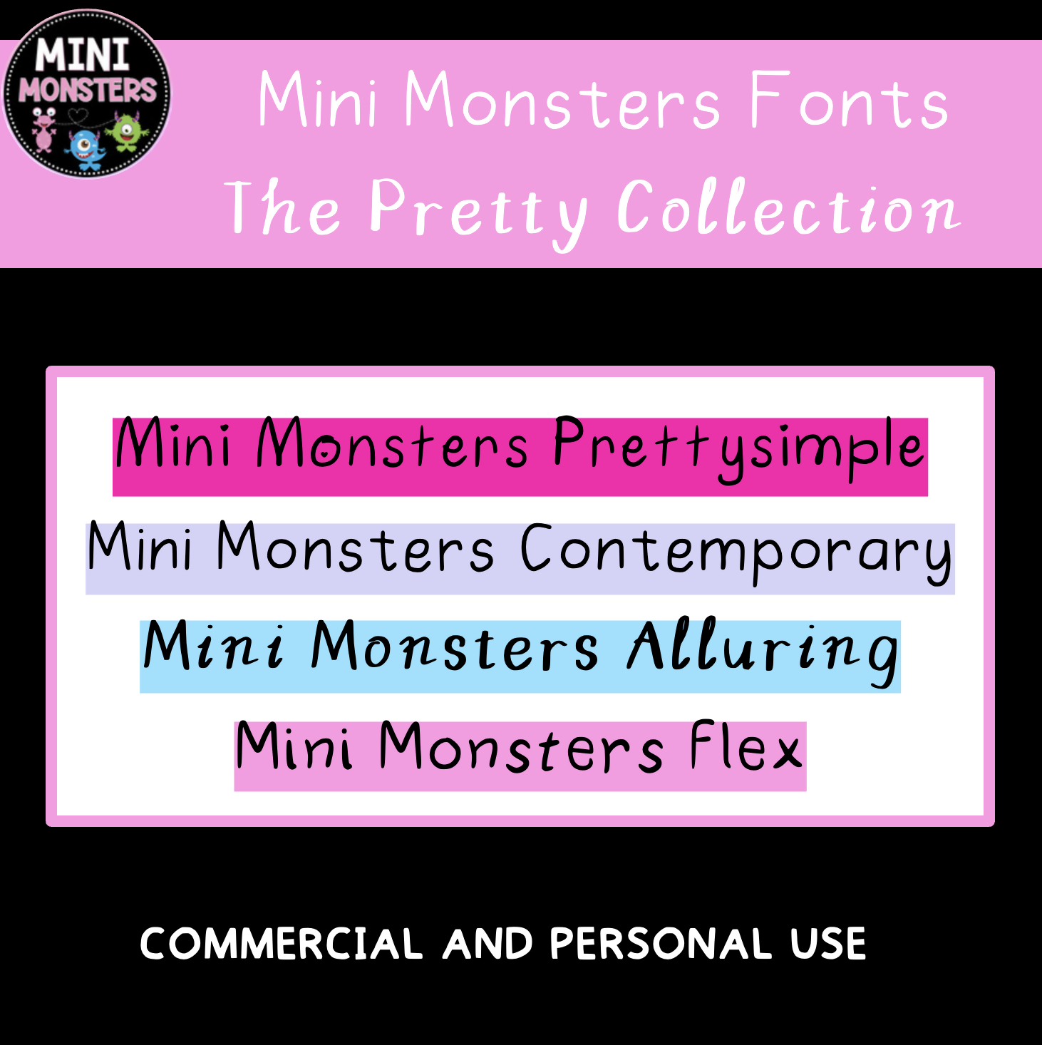 Pretty Classroom Fonts | The Pretty Collection | 4 Original Hand-Made Elegant Fonts | OTF + TTF Commercial Use