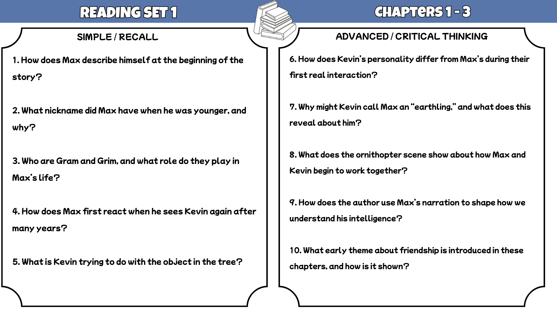 Freak the Mighty Comprehension Questions and Answer Key PDF | Rodman Philbrick Novel Worksheets for Grades 4–6