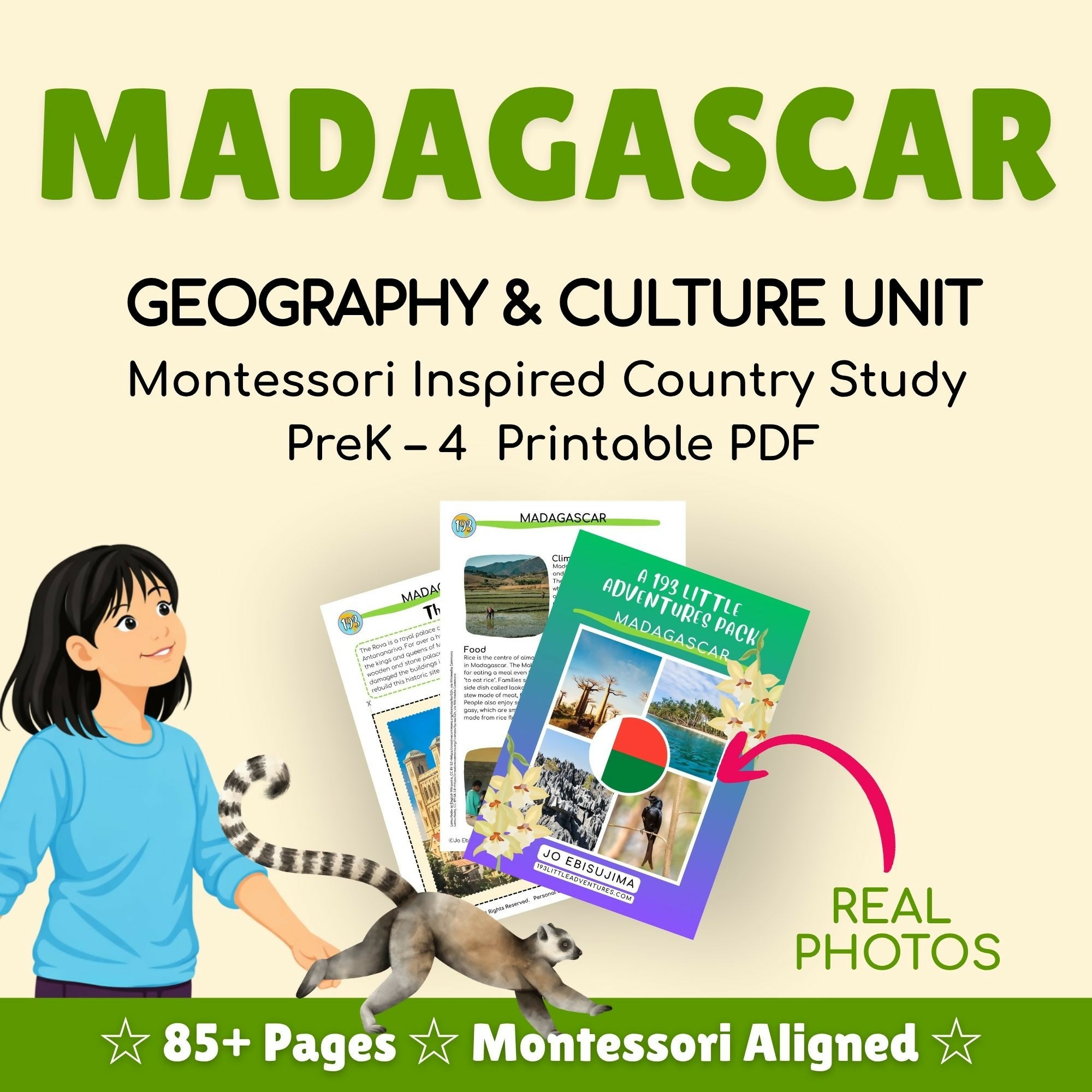 MADAGASCAR- 193 Little Adventures Pack - Printable culture & Geography packs for kids aged 4-10