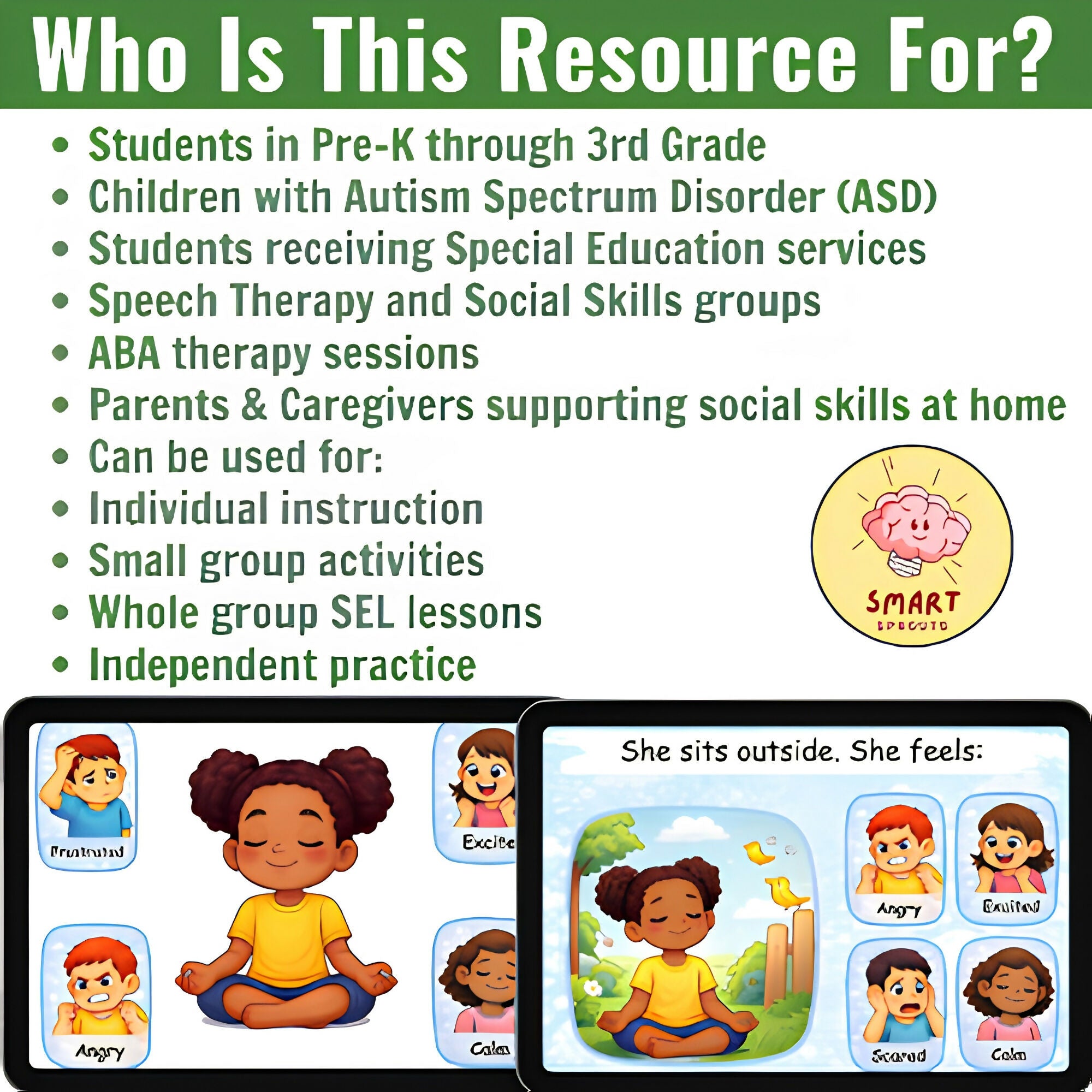 Feelings Identification Boom Cards | SEL Activities | Autism little learners & K