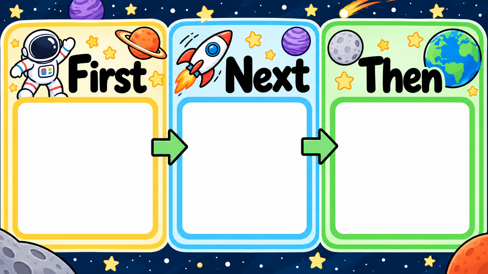 Space Visual Timetable & Support Cards | Primary Visual Supports