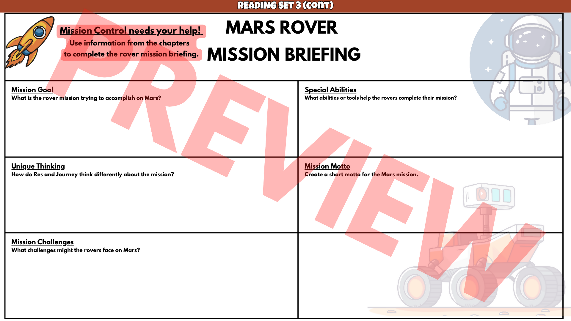 A Rover’s Story Novel Study Unit | Comprehension Questions, Vocabulary & Activities | Grades 3–6