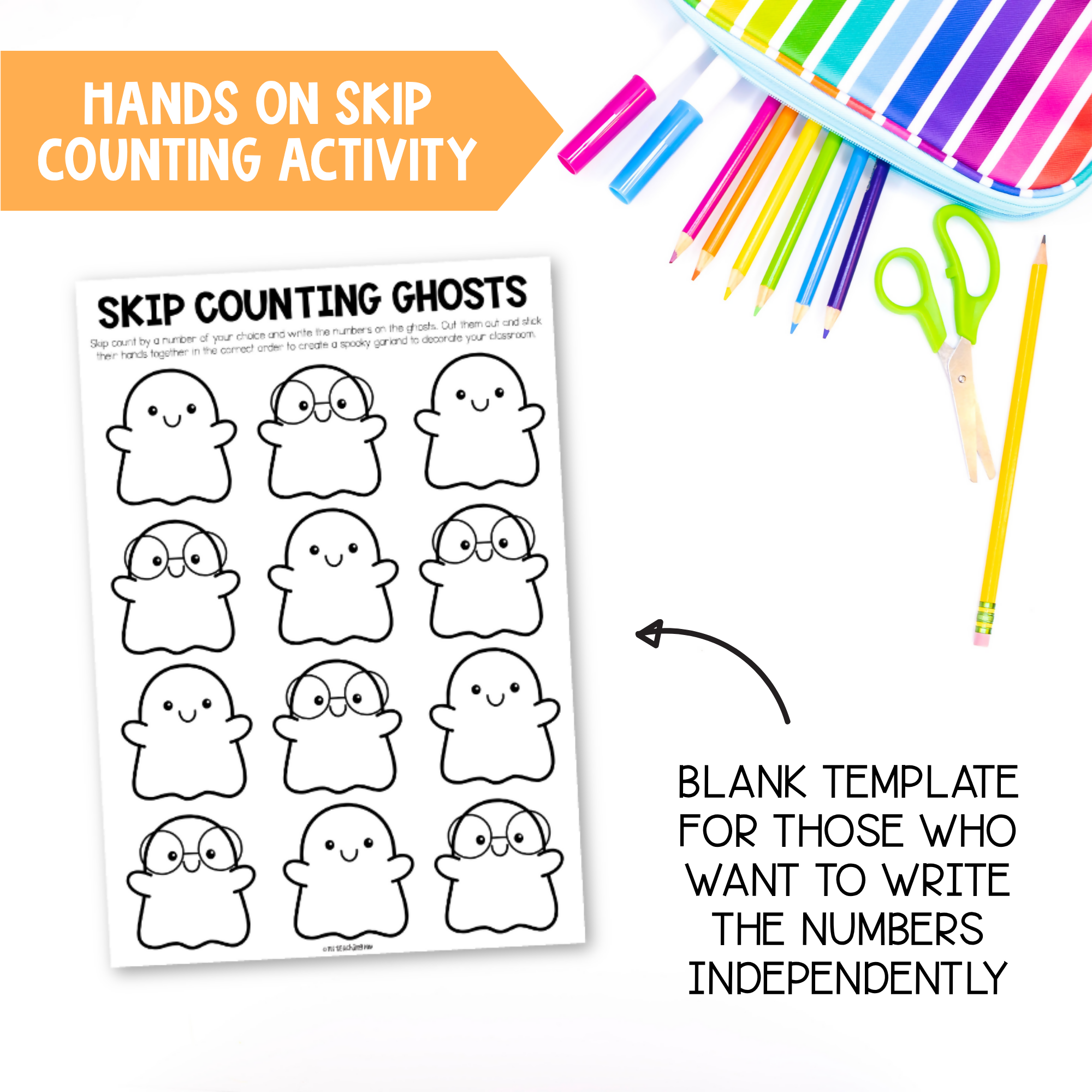 Halloween Skip Counting Garland | Fall Math Activity | Hands On Maths Craft
