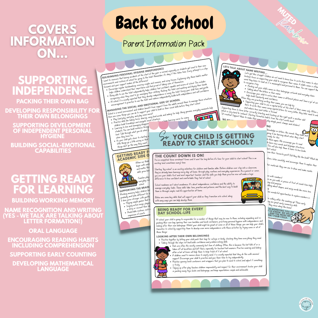 Multiple Colour Themes | Starting School - Editable Parent Handouts