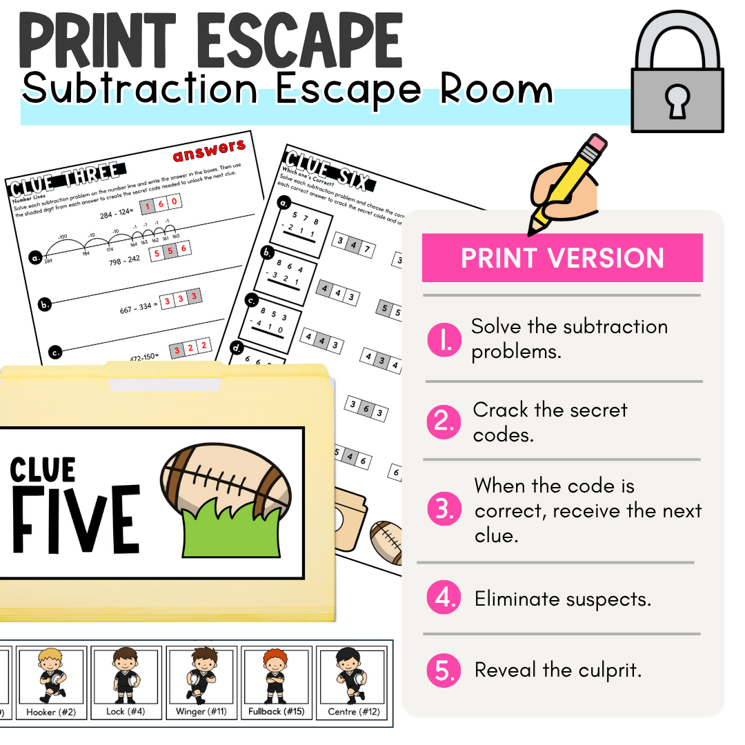 Regrouping Addition Escape Room I Number Line Vertical Addition & Split Strategy