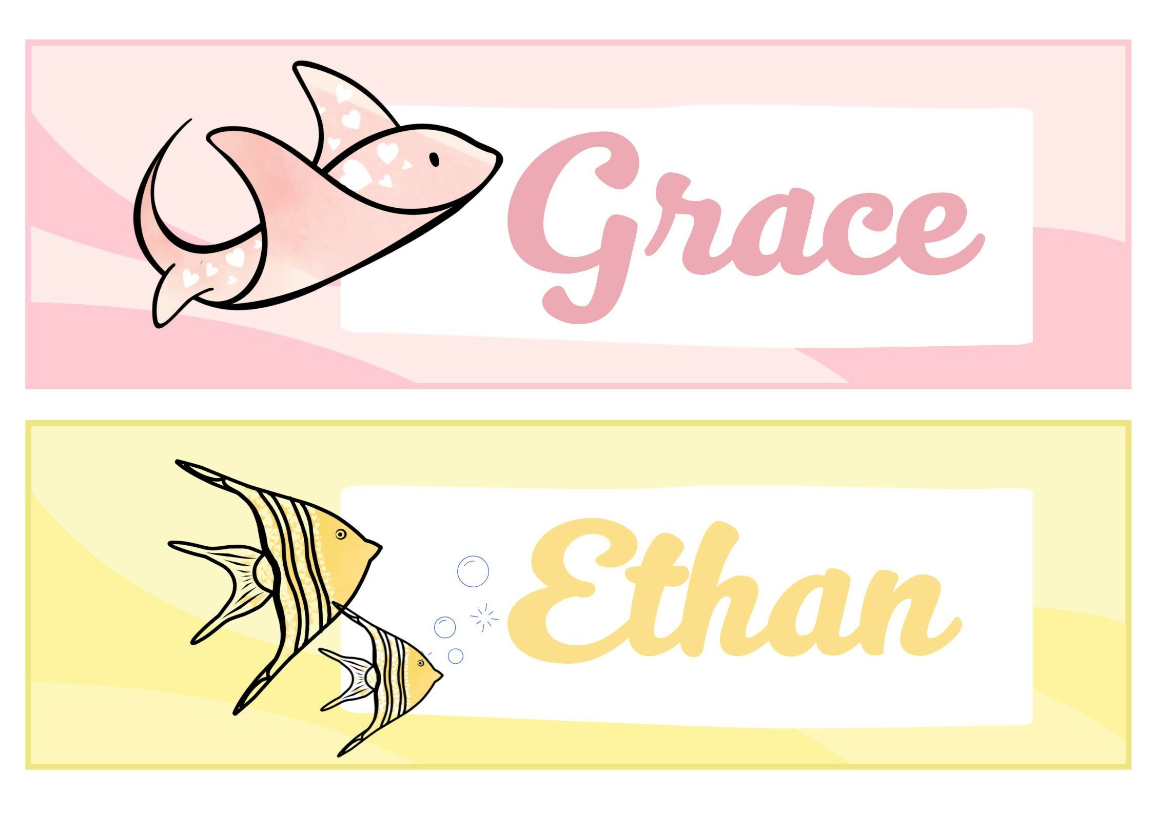 Student Name Labels - Sweet Tides Pastel Ocean