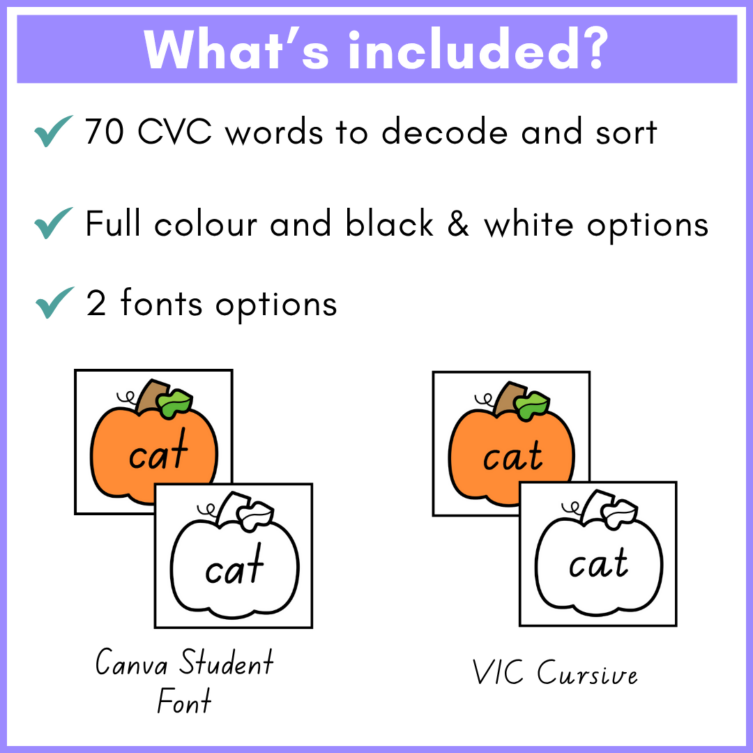 Halloween CVC Words | Phonics Centre