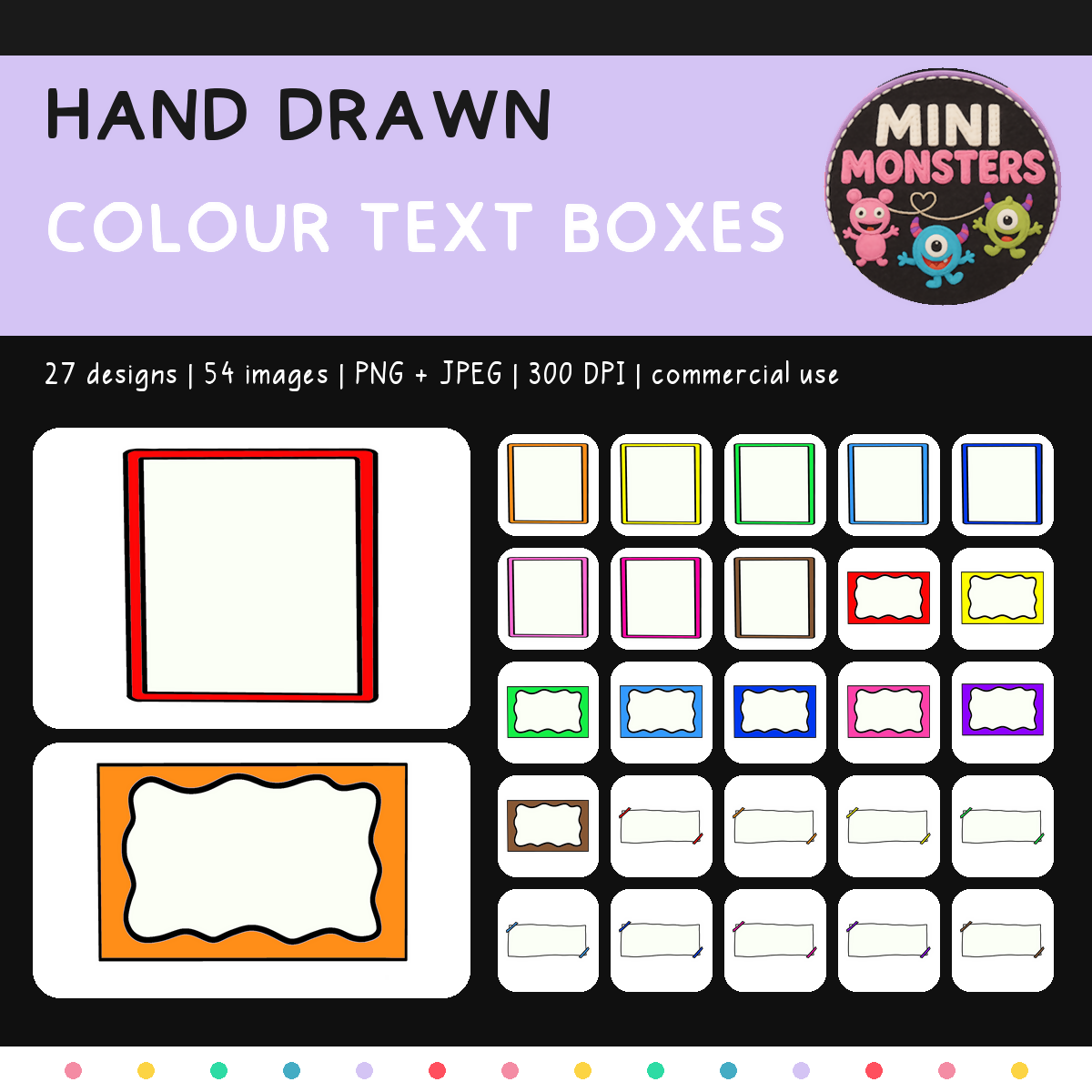 Text Box Clipart | Frames, Borders and Labels | 54 Colour Images | Commercial Use