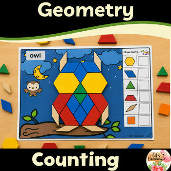 Forest Animals Pattern Block Mats | Printables Geometry 2D Shapes Kindergarten