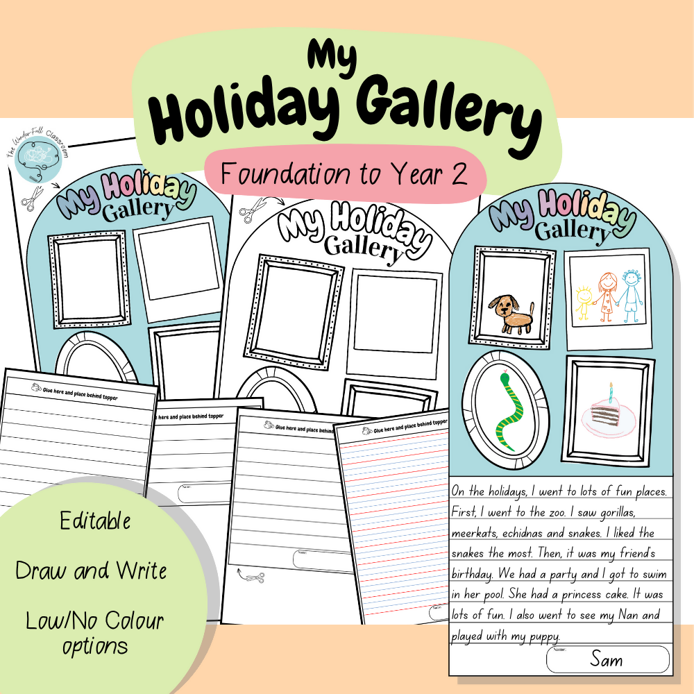 My Holiday Gallery | Recount Writing Template Display | Foundation - Year 2