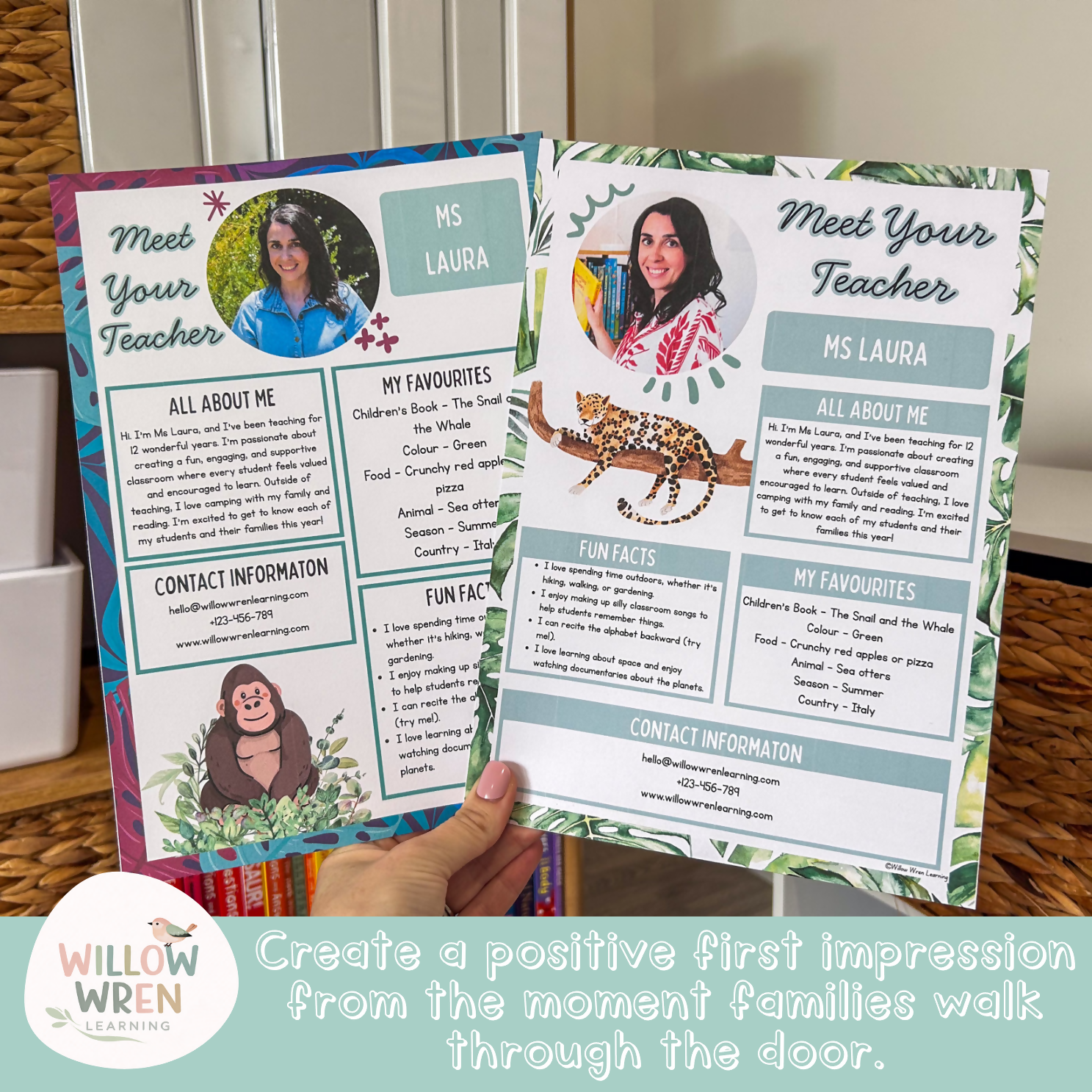 Rainforest Hideaway Meet the Teacher | Editable Back to School Classroom Decor