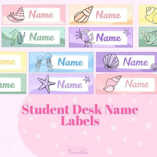 Student Name Labels - Sweet Tides Pastel Ocean