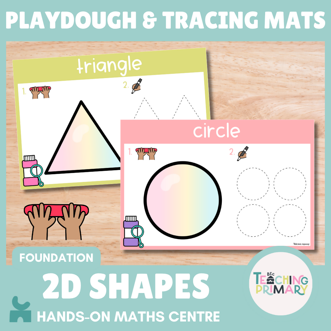 2D Shape Playdough & Tracing Mats | Foundation Maths Centres | Fine Motor