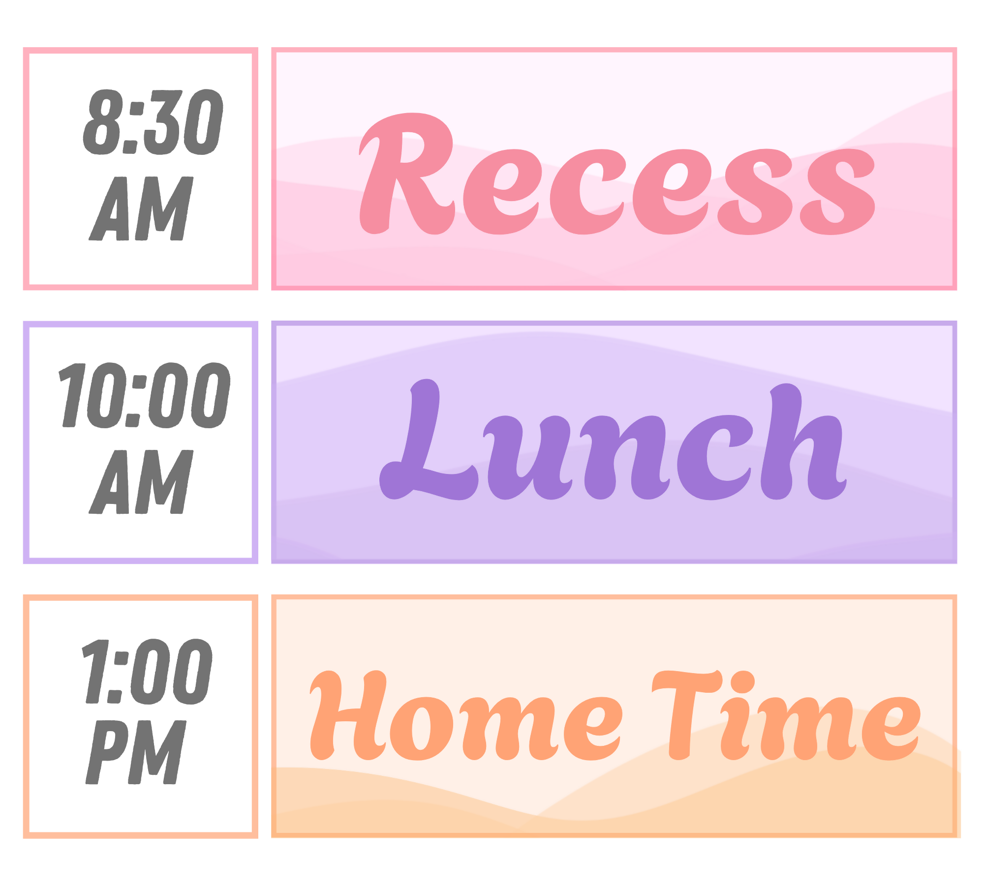 Classroom Schedule - Sweet Tides Ocean Pastel Decor