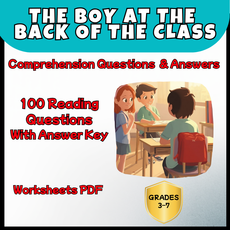 The Boy at the Back of the Class Novel Study Reading Comprehension PDF | 100 Questions + Answer Key | Years 3–7