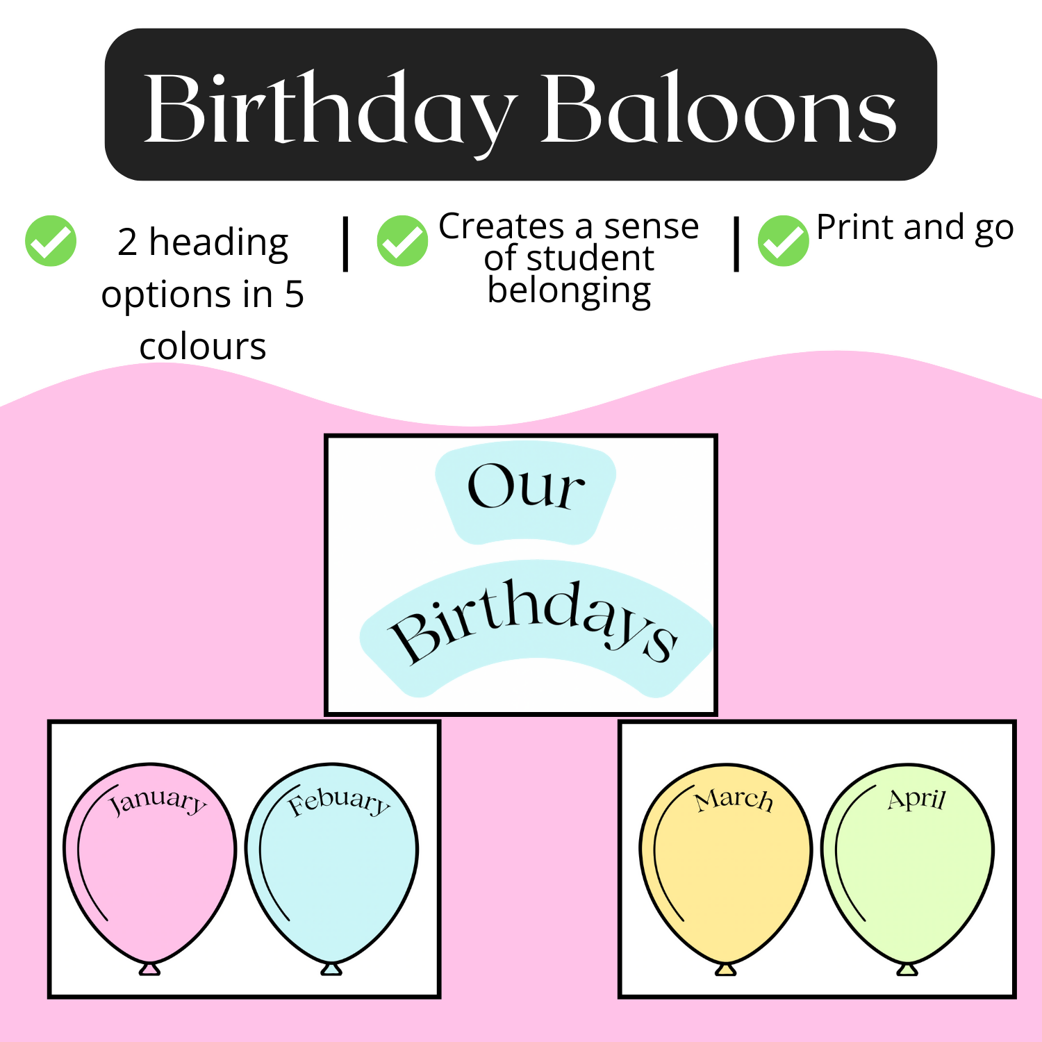 Birthday Celebration Balloons | Classroom Decor