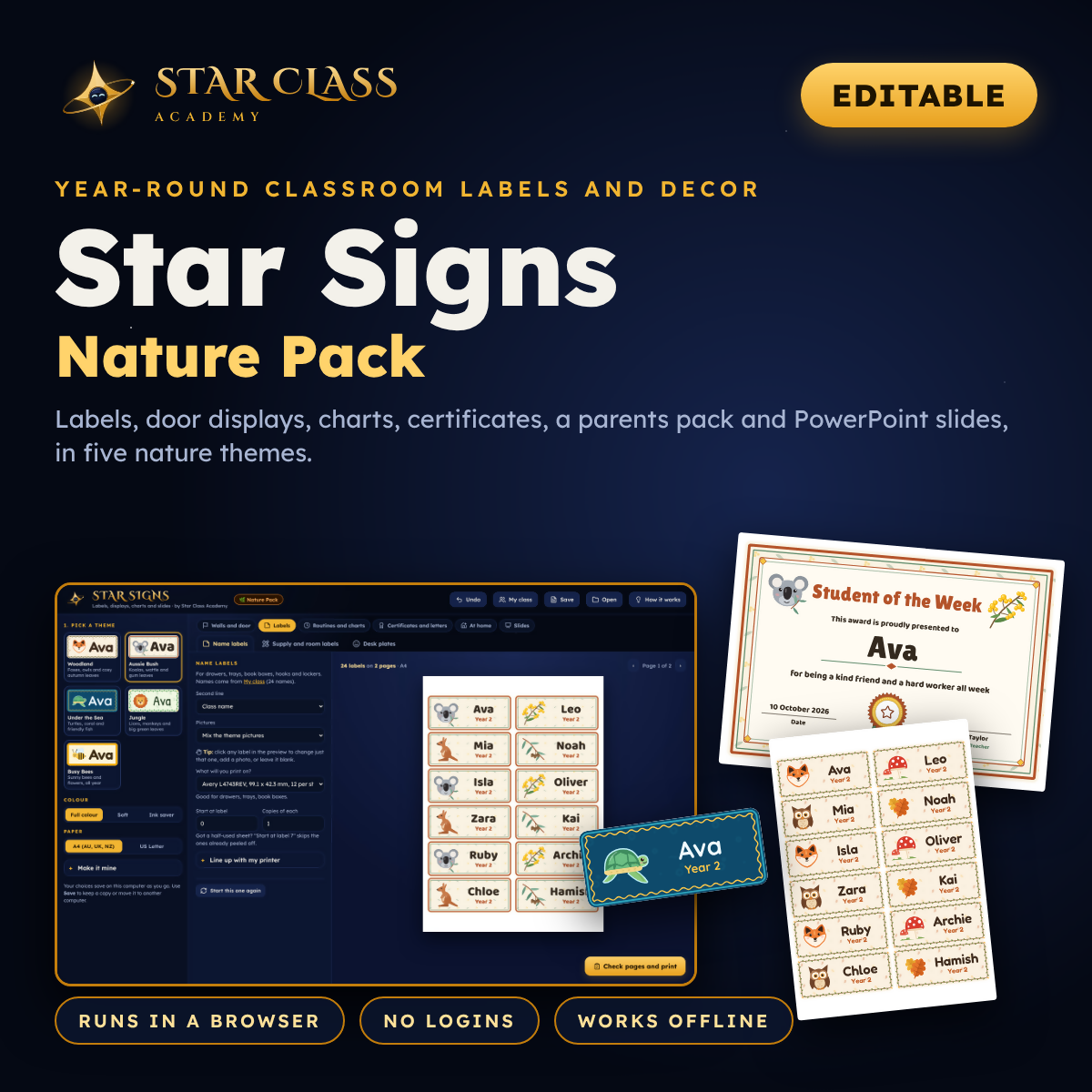 Nature Classroom Decor Pack | Woodland, Aussie Animals, Ocean, Jungle | Prep to Year 6