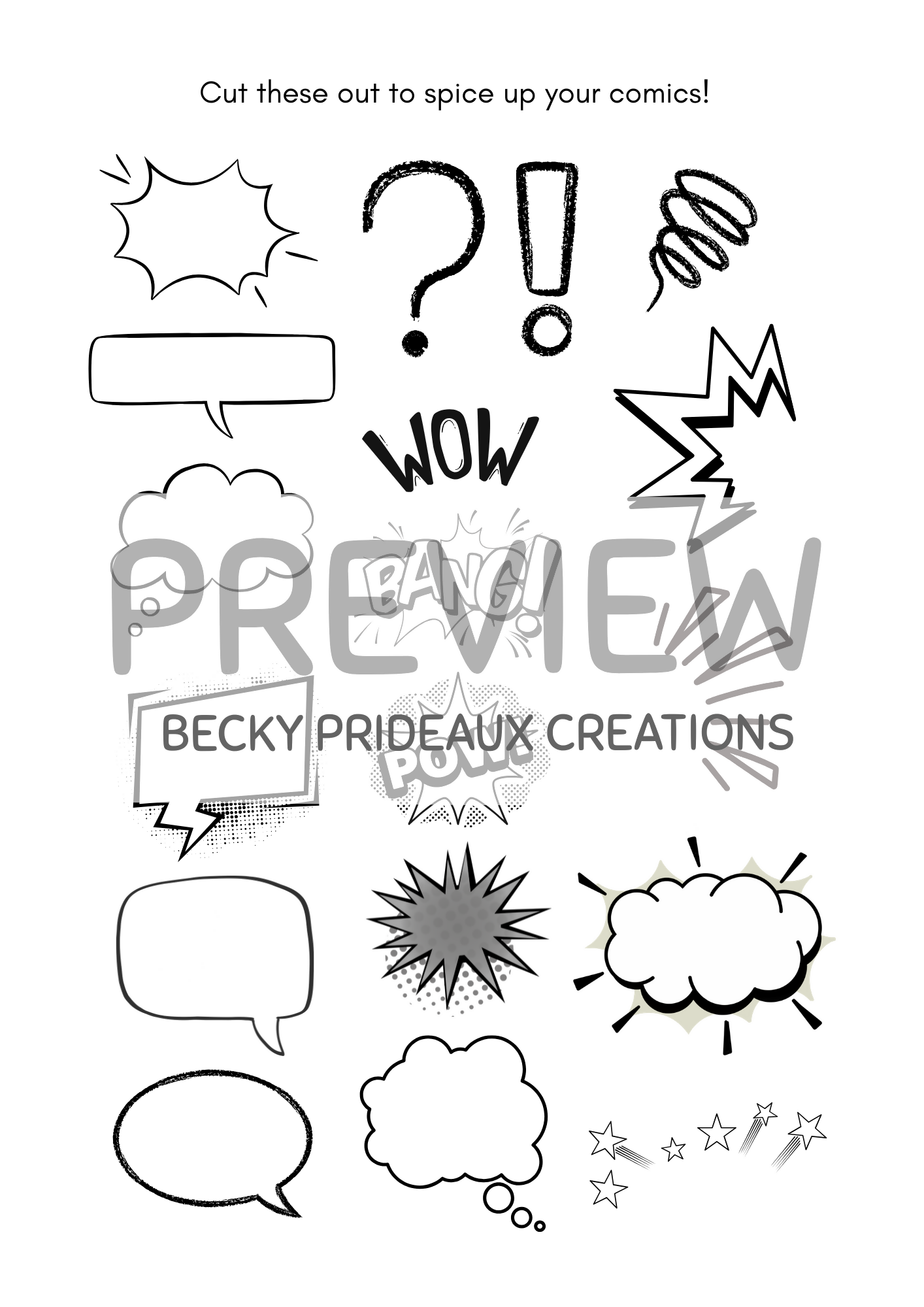 Make Your Own Comic Set (6 Pages)
