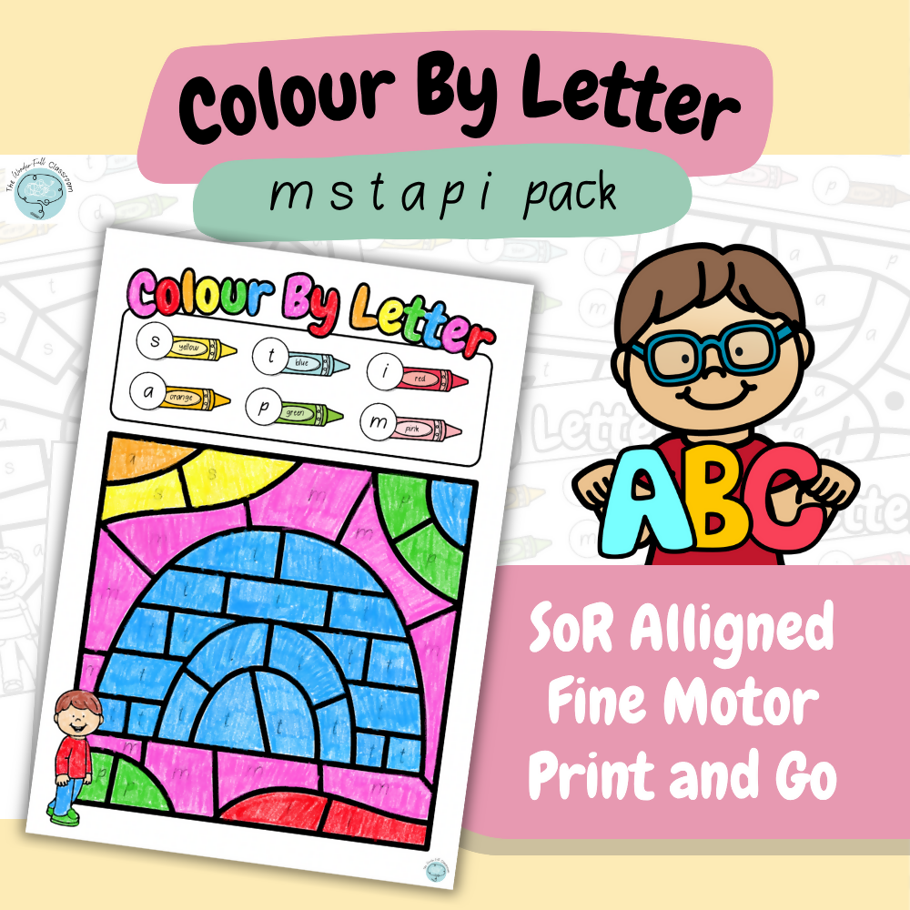 Colour by Letter - mstapifrocdhenglkubjwquzvx | Letter Recognition | Print & Go