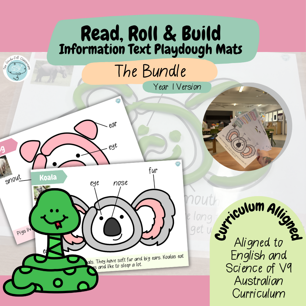 Information Playdough Mats BUNDLE | Year 1 | Farm & Zoo Animals