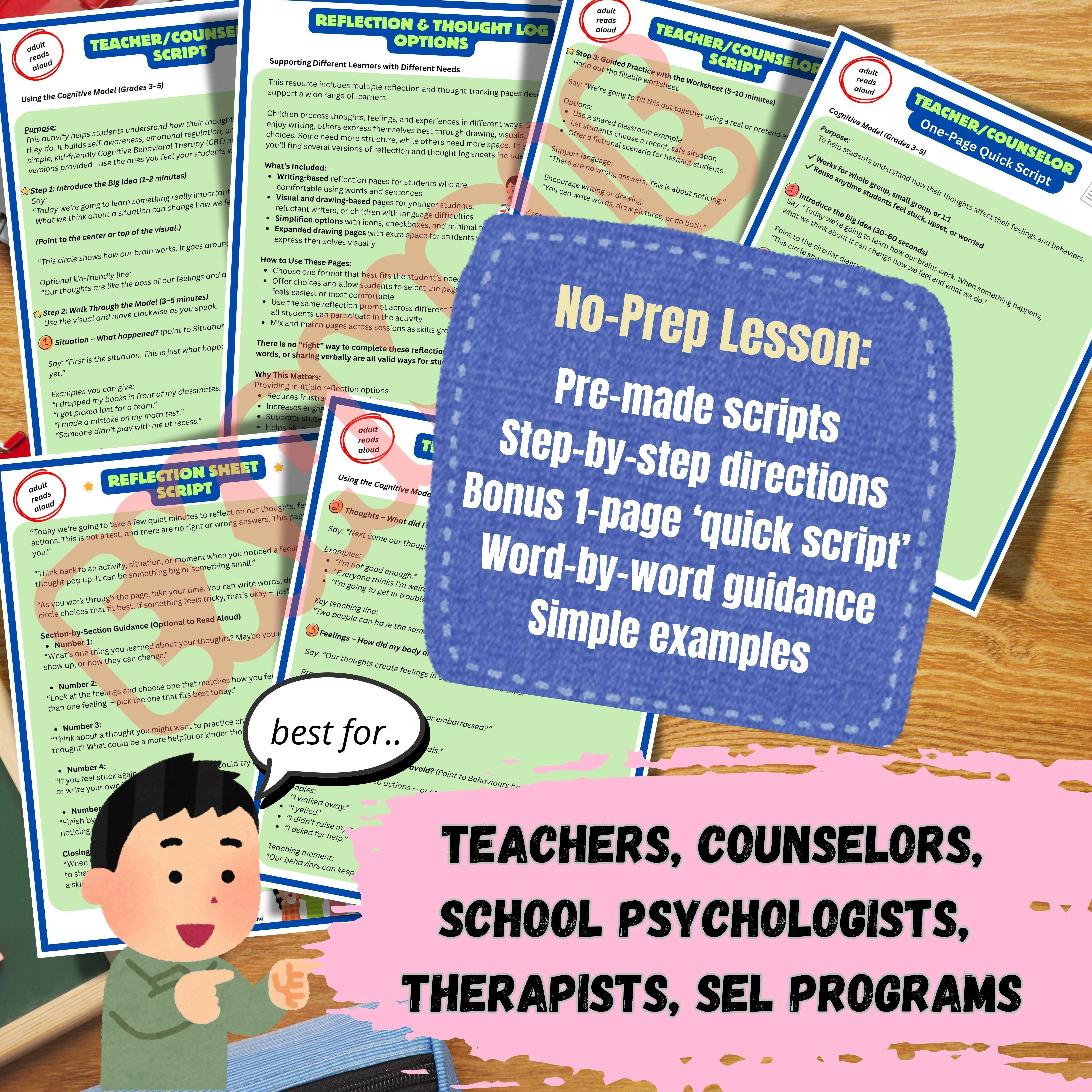 CBT Cognitive Model Activity Package: How Thoughts Shape Feelings & Behaviors