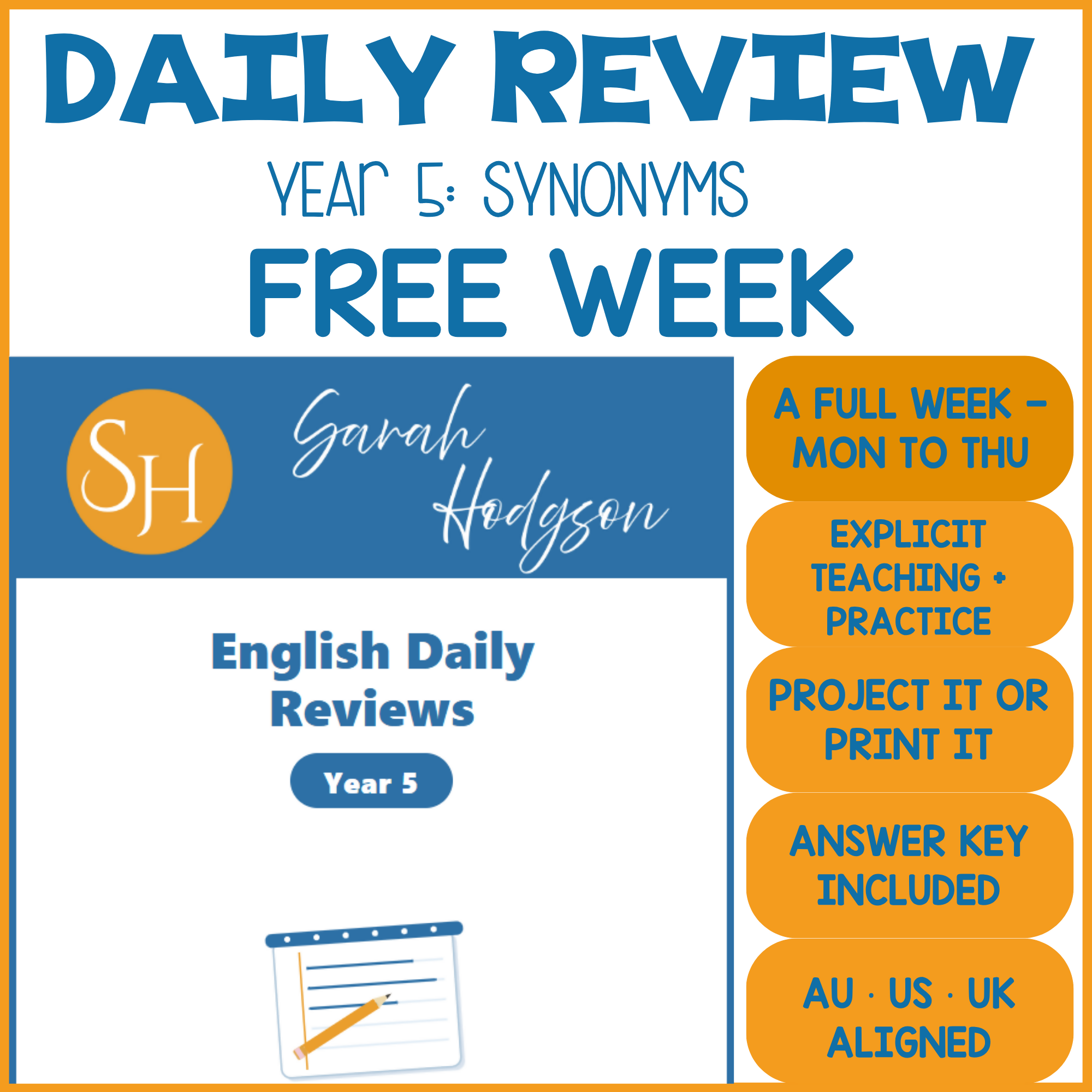 Year 5 English Daily Reviews | FREE Week | Set 4: Vocabulary & Word Meaning