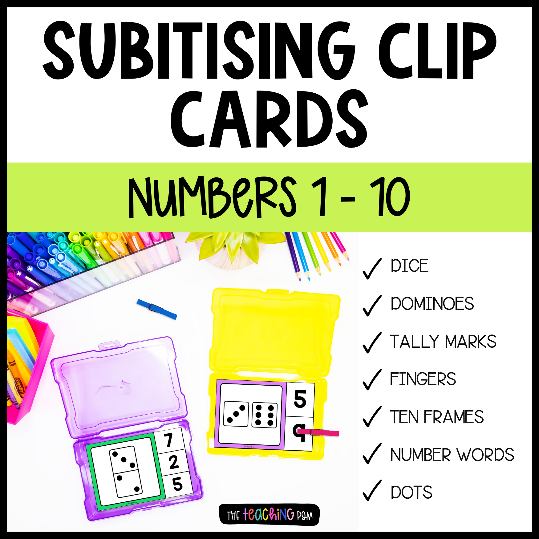 Subitising Clip Cards 1–10 | Number Sense, Counting & Number Recognition Activity