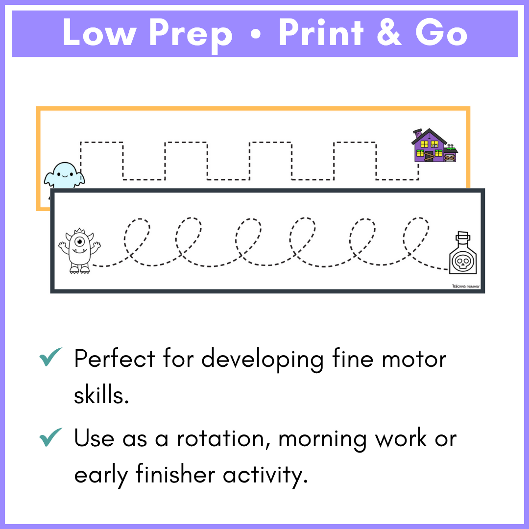 Pre Writing Line Tracing Cards Halloween
