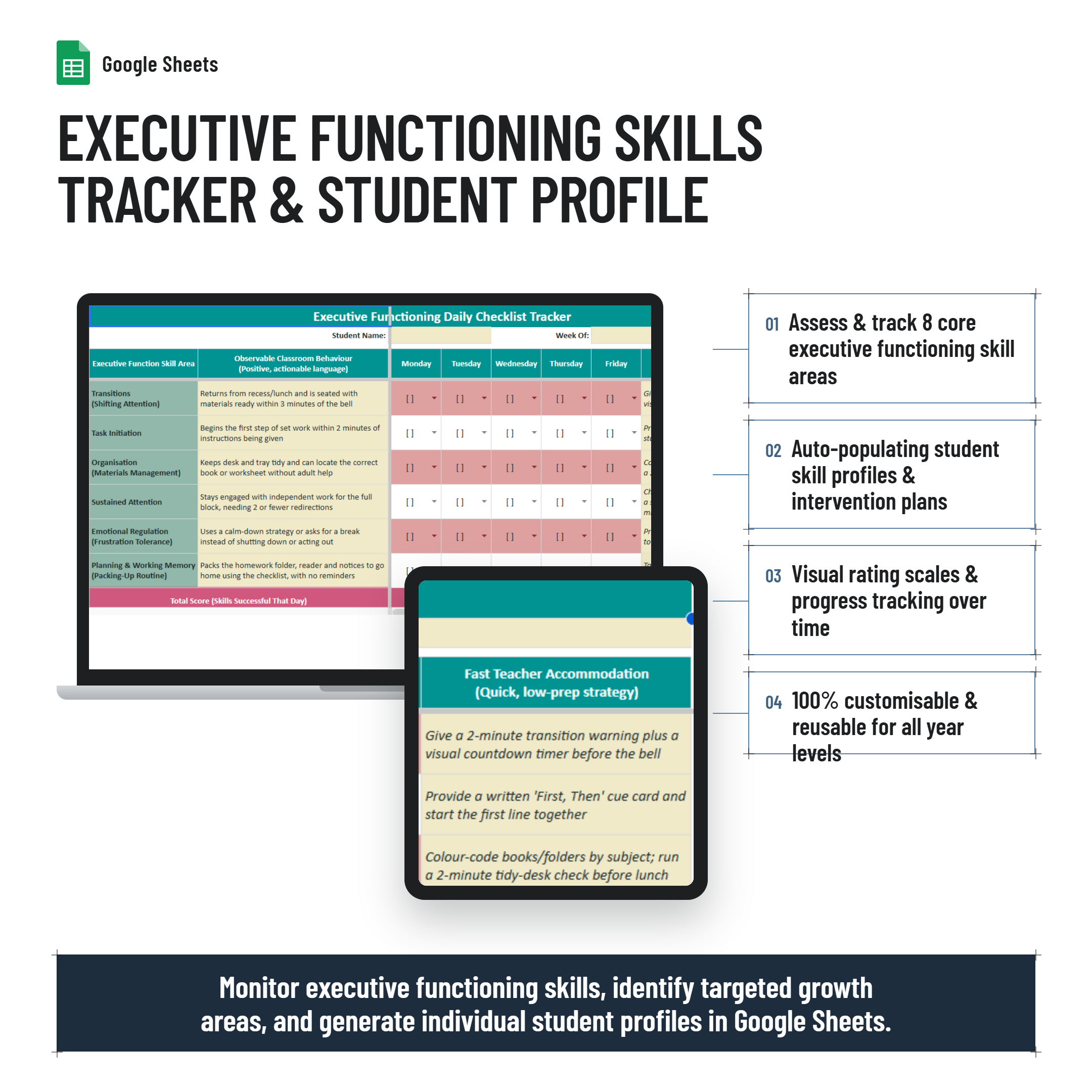 Executive Functioning Daily Tracker