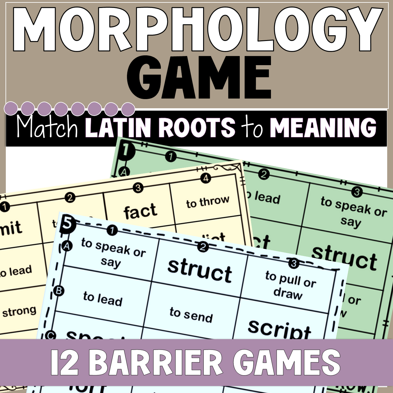 MORPHOLOGY | LATIN ROOTS | GAME | YEARS 4 - 6