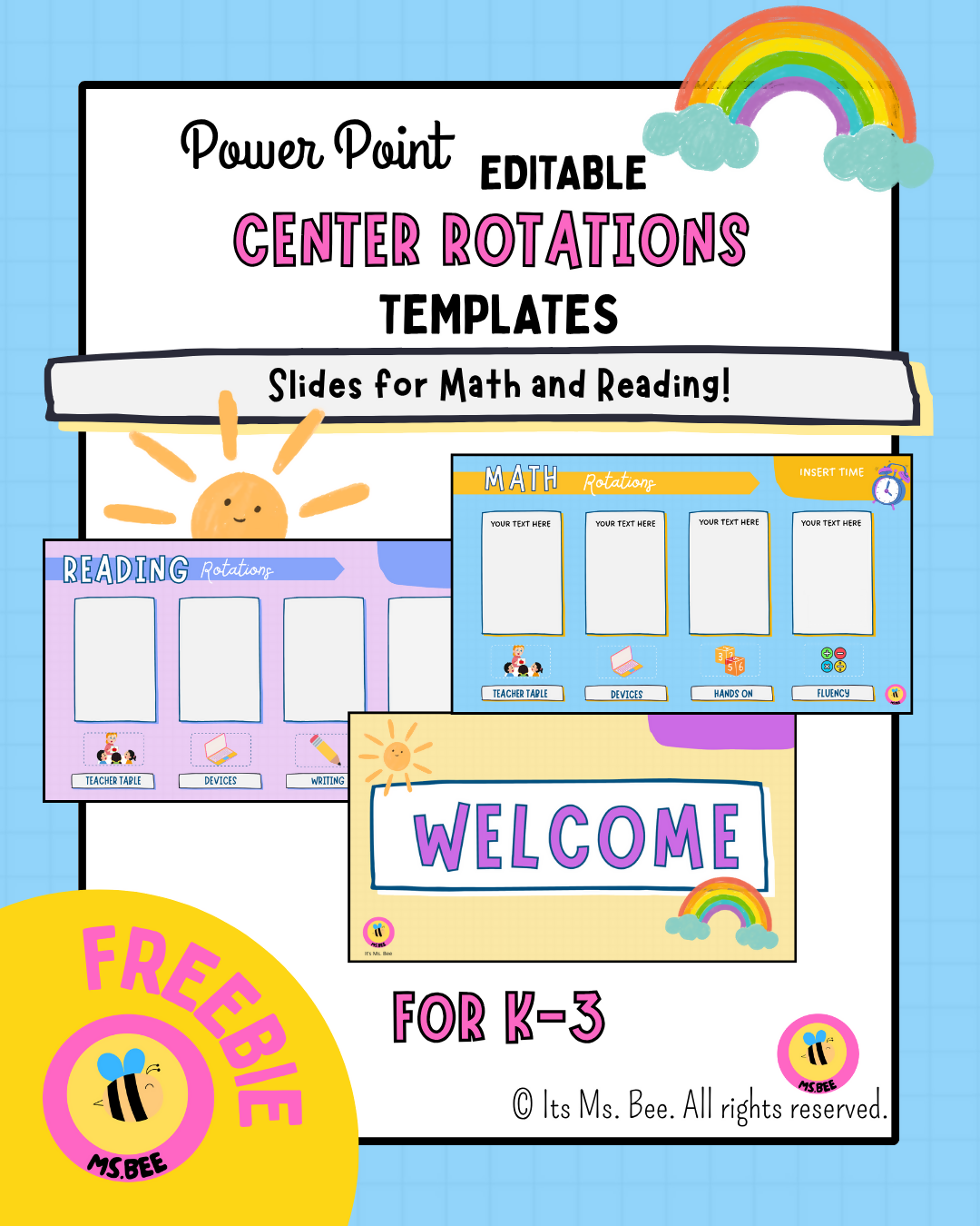Reading & Math Rotation Centers Slides | Editable PowerPoint Templates (Free!)