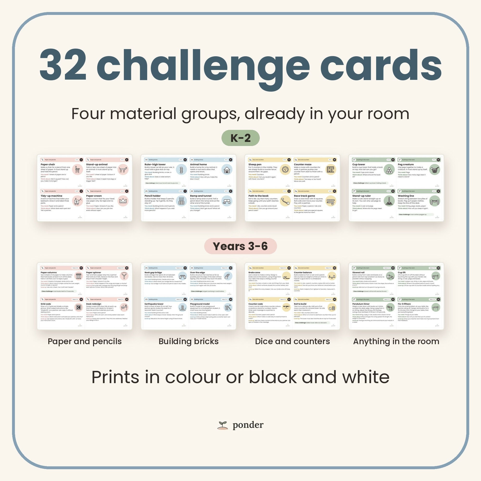 STEM Challenge Cards K-6 | Early Finishers & Rotations | No Prep