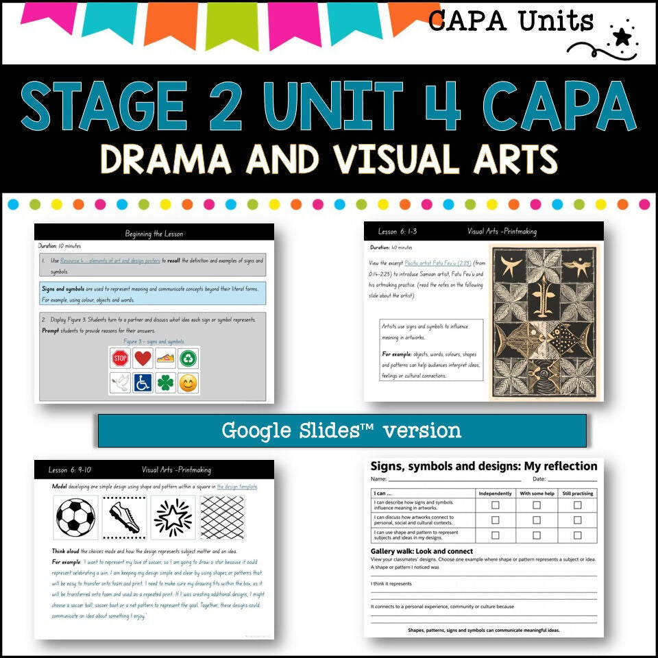 STAGE 2 UNIT 4 NSW DET aligned CAPA Complete Unit- visual arts and drama