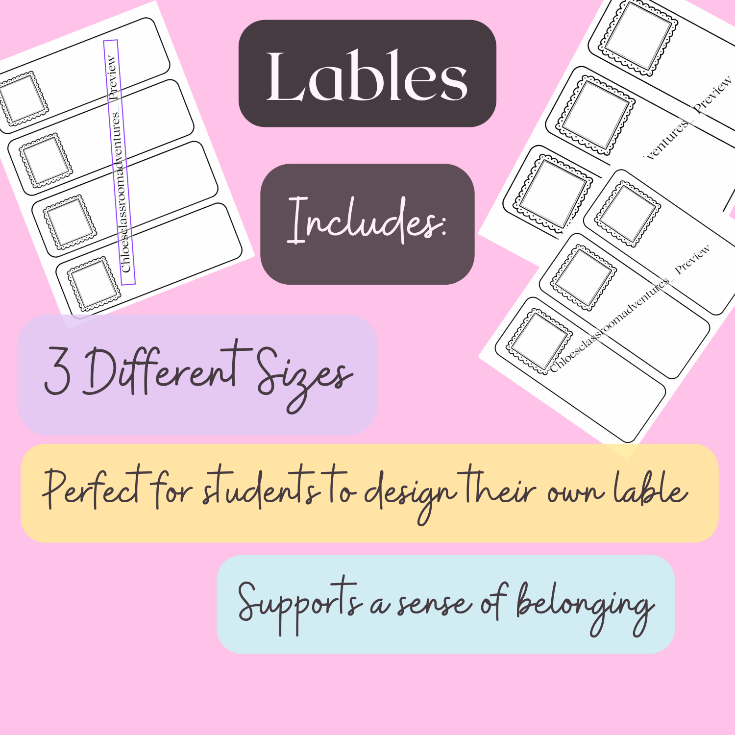 Labels - 3 different sizes