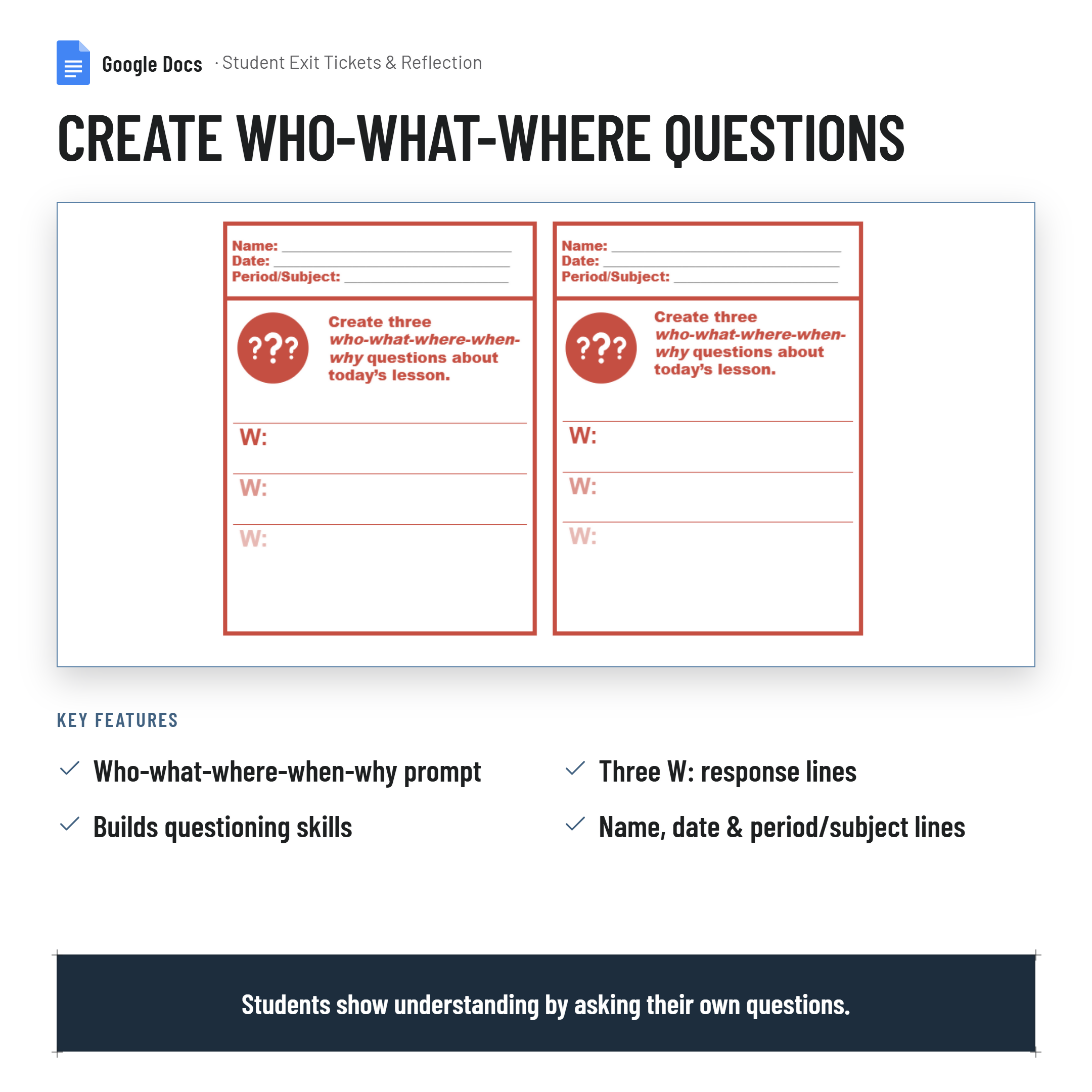 Student Exit Tickets & Reflection Passes | Formative Assessment Tools| Google Docs