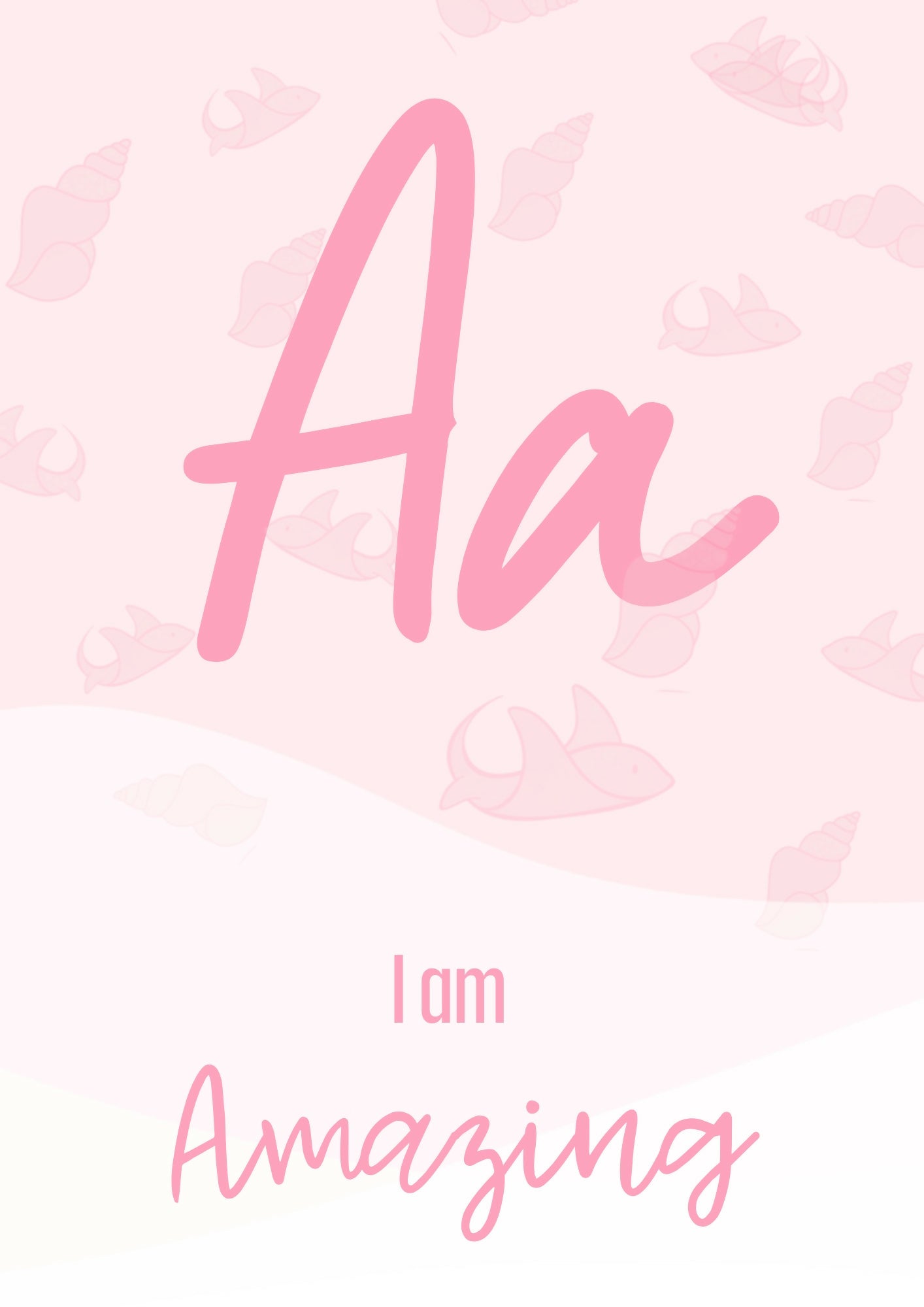 Alphabet Affirmation Posters "I am" - Sweet Tides Pastel Ocean Decor
