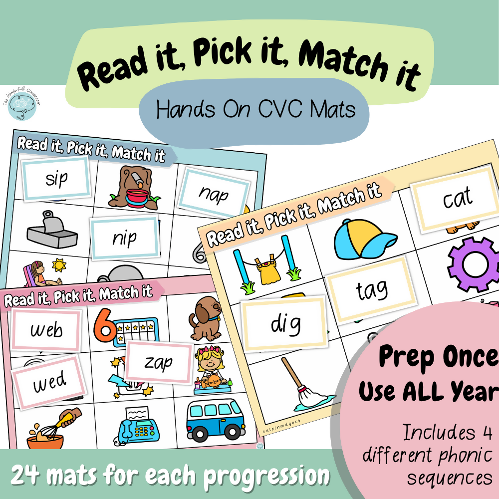 Read It, Pick It, Match It | Hands-On, CVC, Progression-Aligned Mats