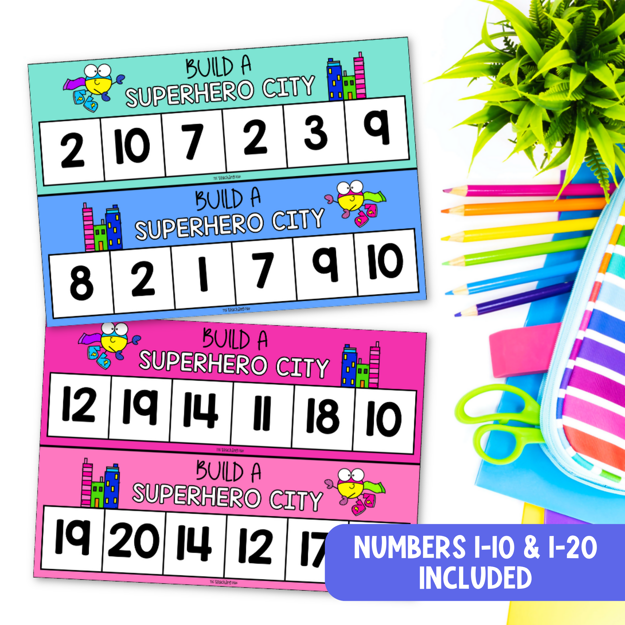 Build a Superhero City | Number Recognition Activity 1–20 | Hands-On Maths