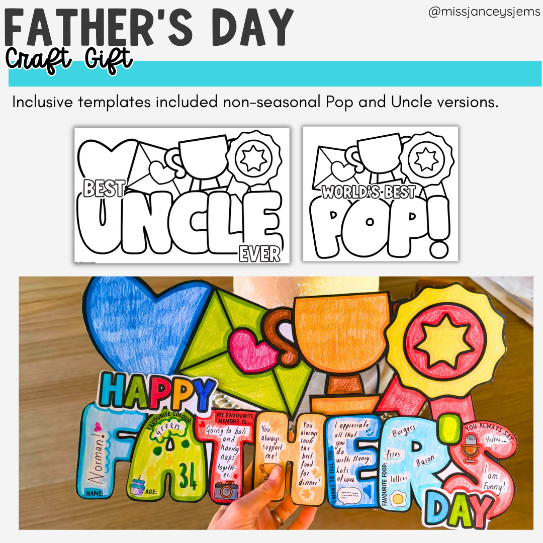 Fathers Day Craft Gift I Pop & Grandad Questionnaire Writing Prompt Activity