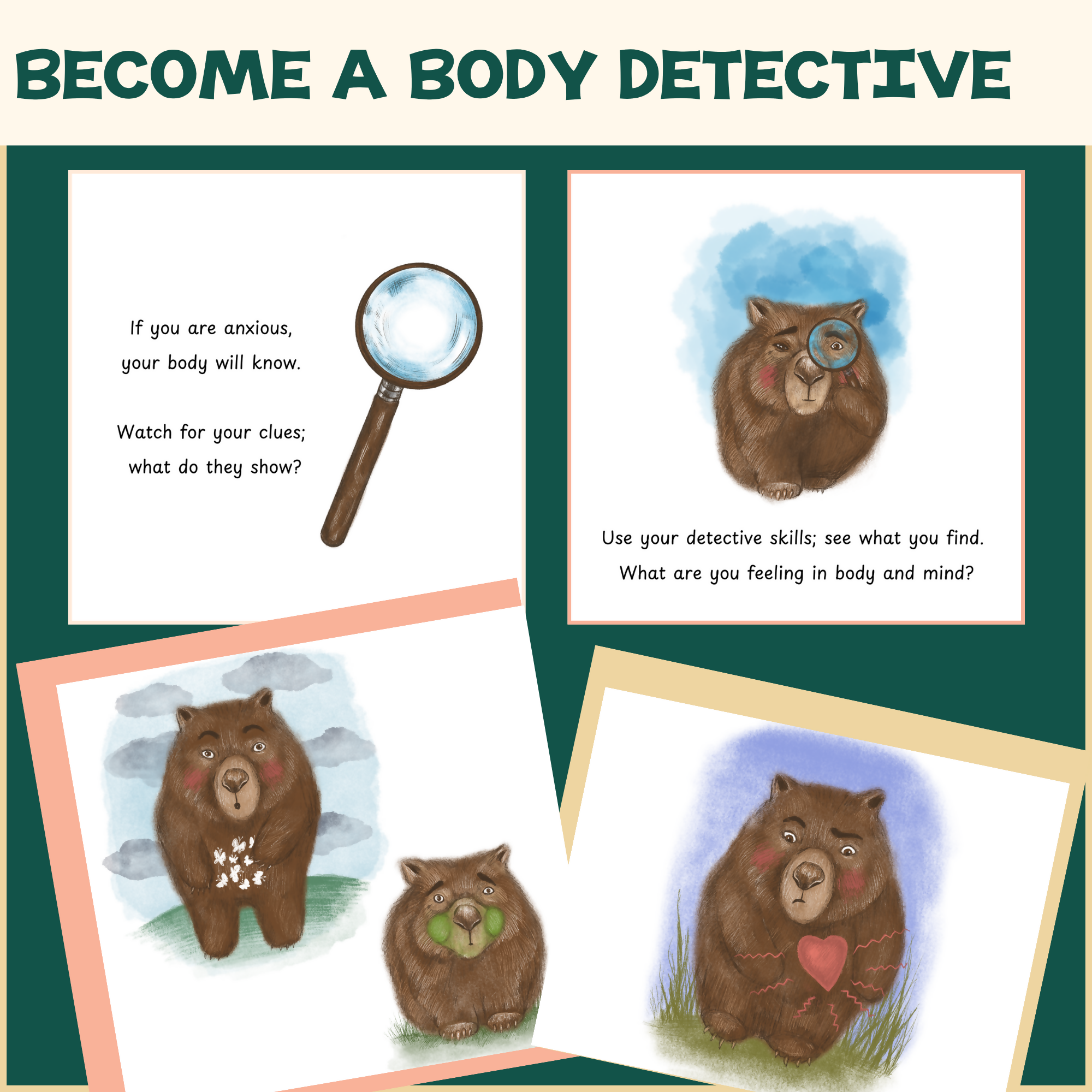 Wally Wombat Self-Regulation Unit for Years 1–3: Two Picture Books, Six Lesson Plans, Student Workbook and 22 Posters