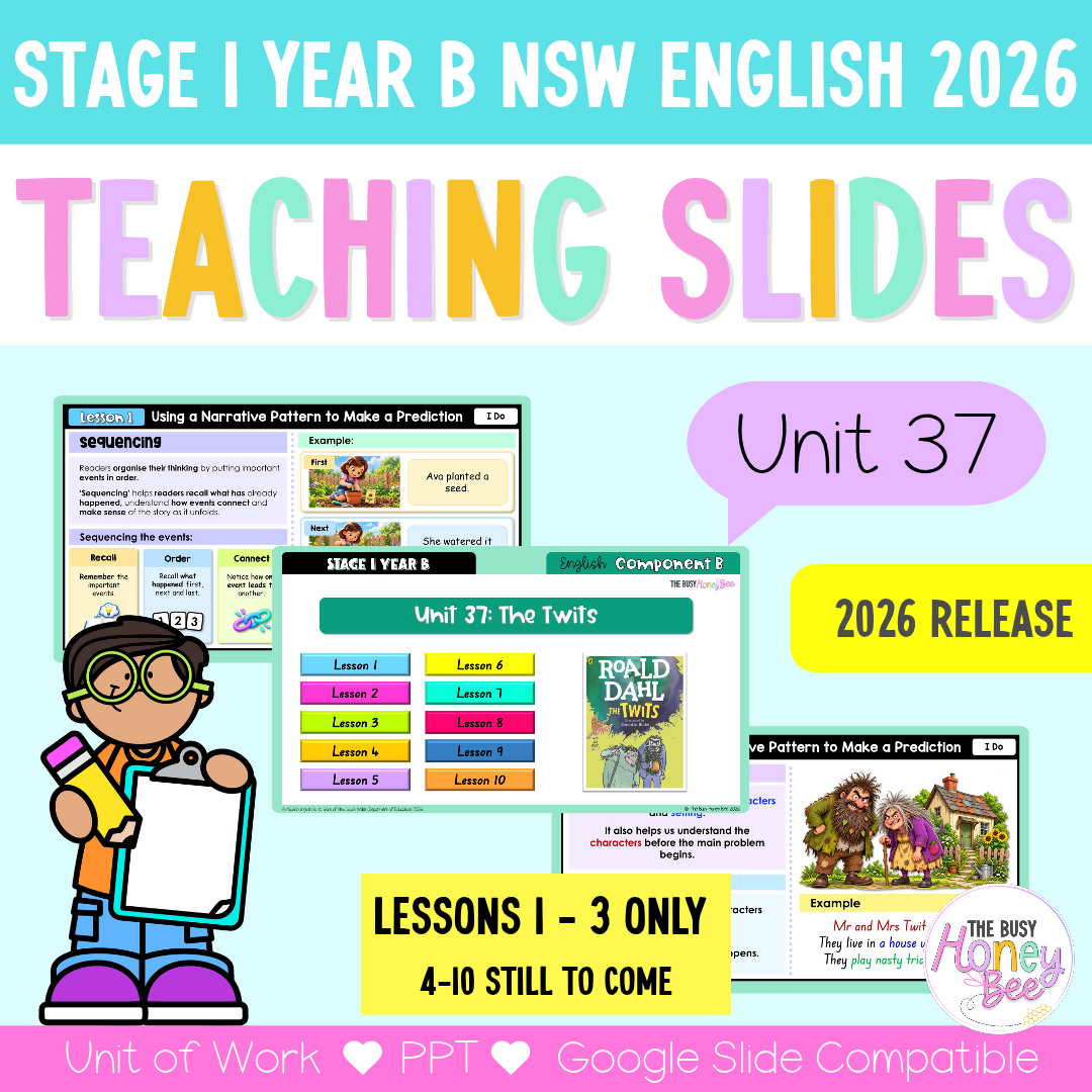 Stage 1 Year B NSW English Teaching Slides UNIT 37 The Twits 2026